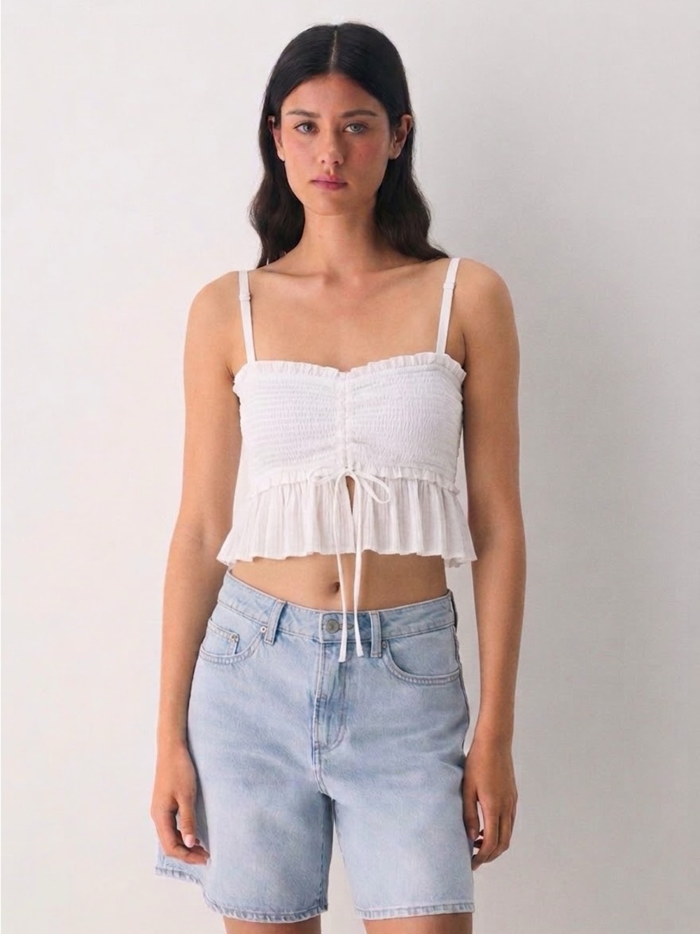 LIMIED EDITION Aritzia Wilfred Dareau Camisole La Bohème Smocked Ruffle crop XXS